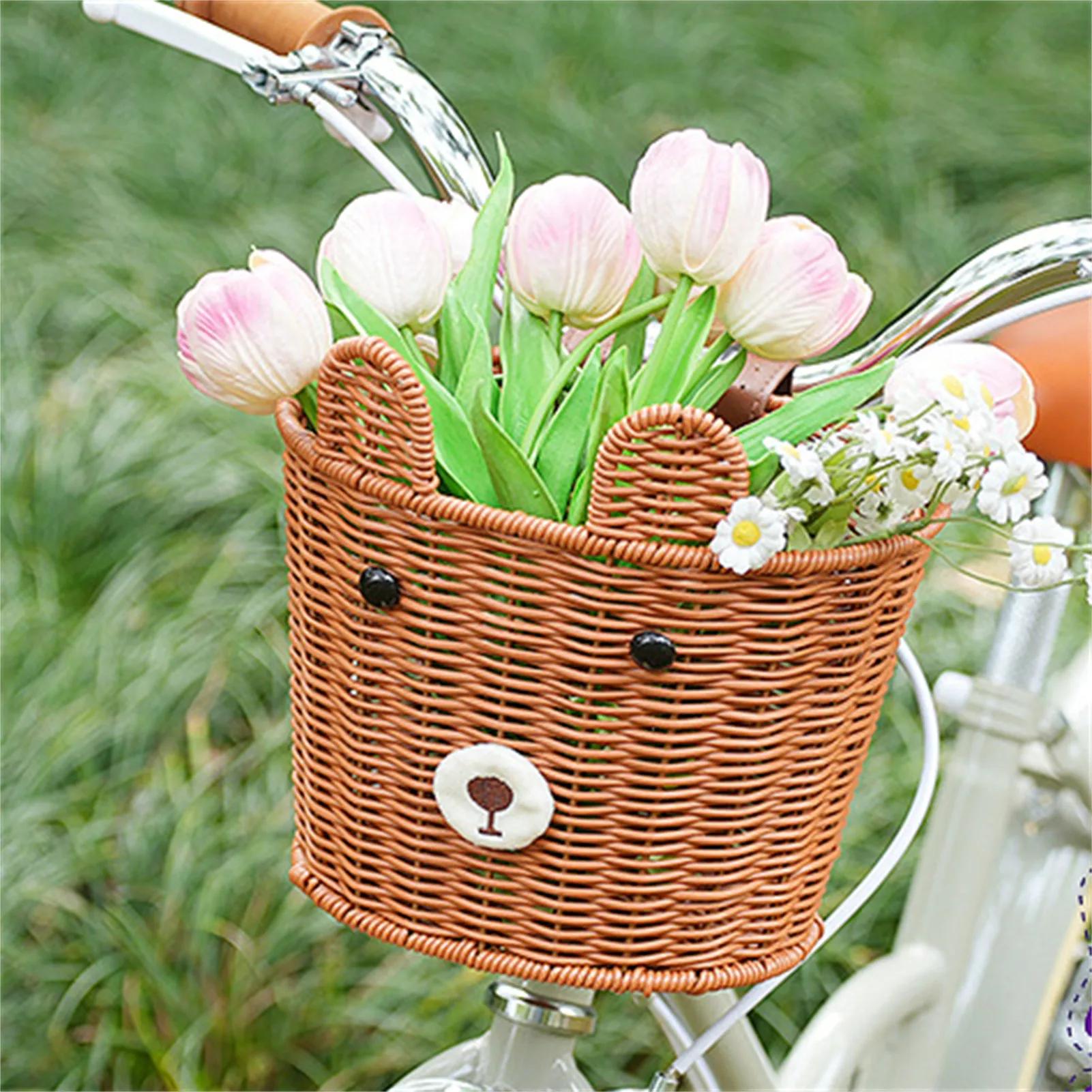 Panier avant de vélo tressé vintage pour vélo d'équilibre