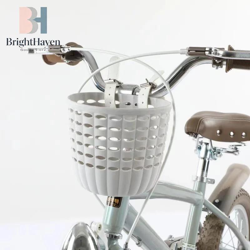 Panier de vélo pour enfants, panier de rangement durable avec sangles réglables en PU, panier de guidon pour enfants, filles, cyclisme en plein air, tout-petits