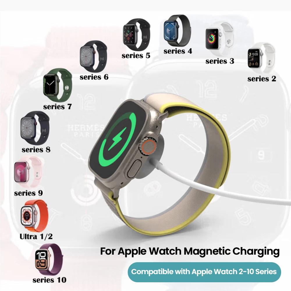 Câble de chargeur de montre 1M, pour Apple Watch 11 10 9 8 7 6 5 4 3 2 Series SE Ultra Edition USB/Type-C, chargeur magnétique sans fil iWatch