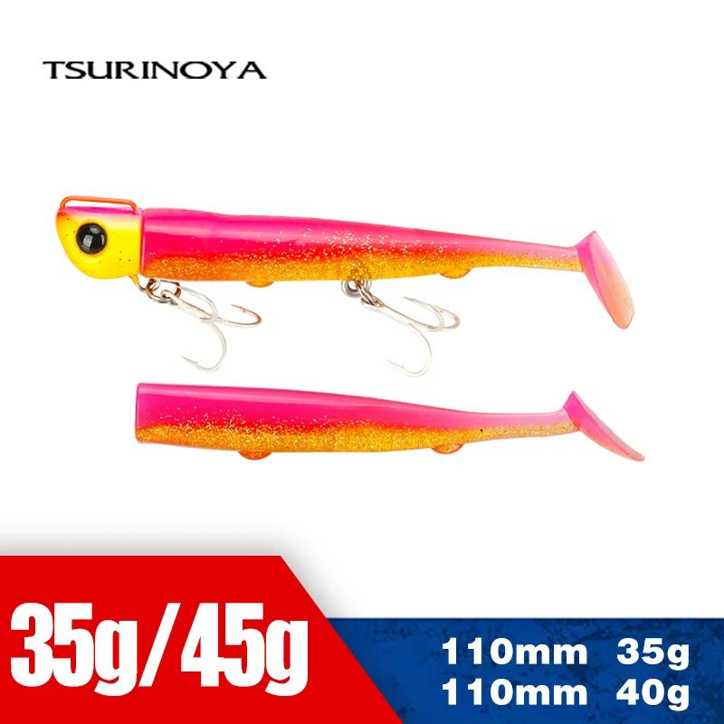 TSURINOYA T queue souple ver 110mm 35g Ultra longue coulée leurre de pêche pour bar flet