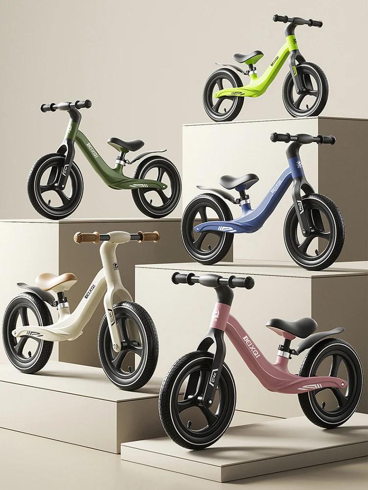 Vélo d'équilibre pour enfants sans pédales, pour les 1 à 8 ans, avec pneus gonflables, cadre en nylon et fibre de verre, poignées antidérapantes en silicone, siège confortable