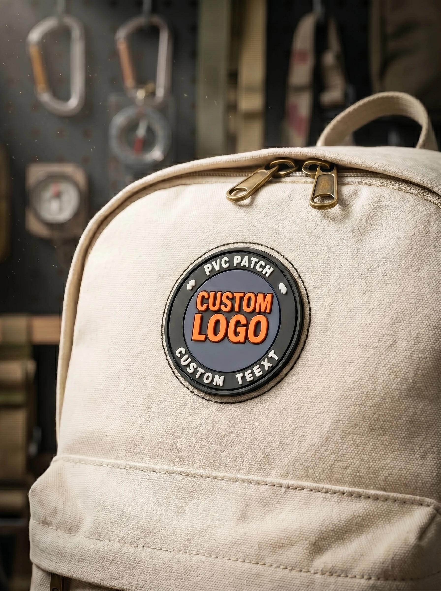Patch en PVC personnalisé avec logo, patch 3D thermocollant, appliques autocollantes, badge en PVC pour chapeau, fermeture à boucle et crochets