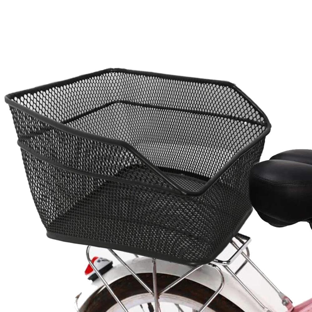 Panier de vélo panier de vélo grande capacité résistant à haute charge panier de vélo arrière en métal robuste panier de vélo en métal
