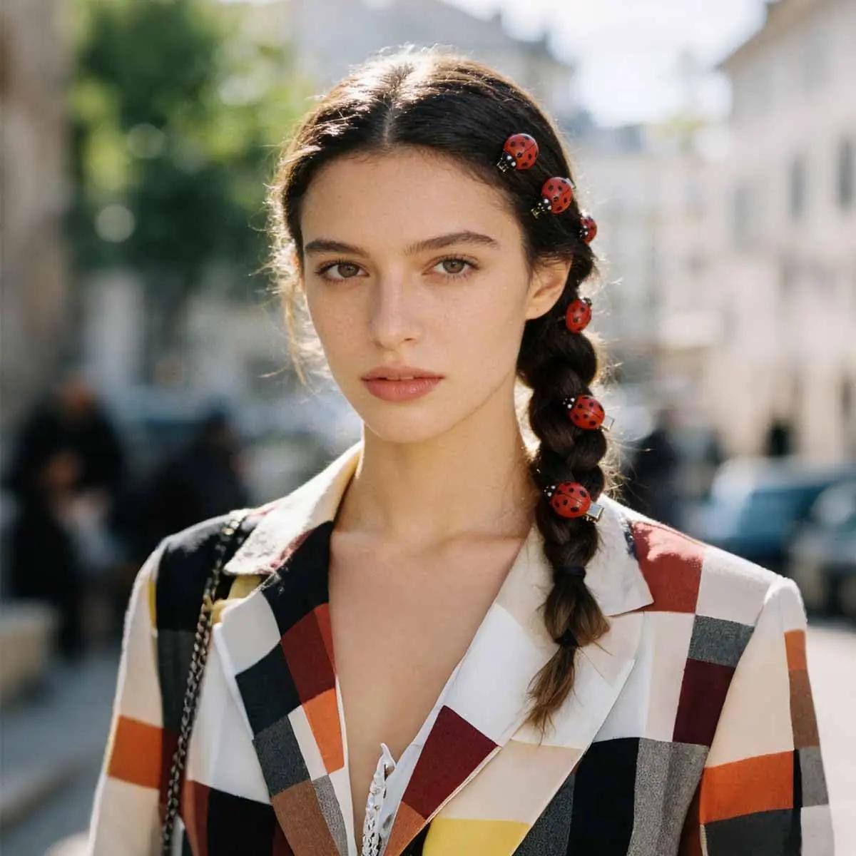 Ensemble de 10 pièces de pinces à cheveux coccinelle abeille mignonne à la mode transfrontalière