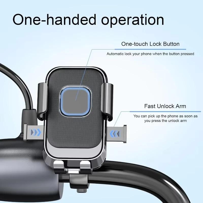 Support de téléphone de vélo moto verrouillage rapide rotatif