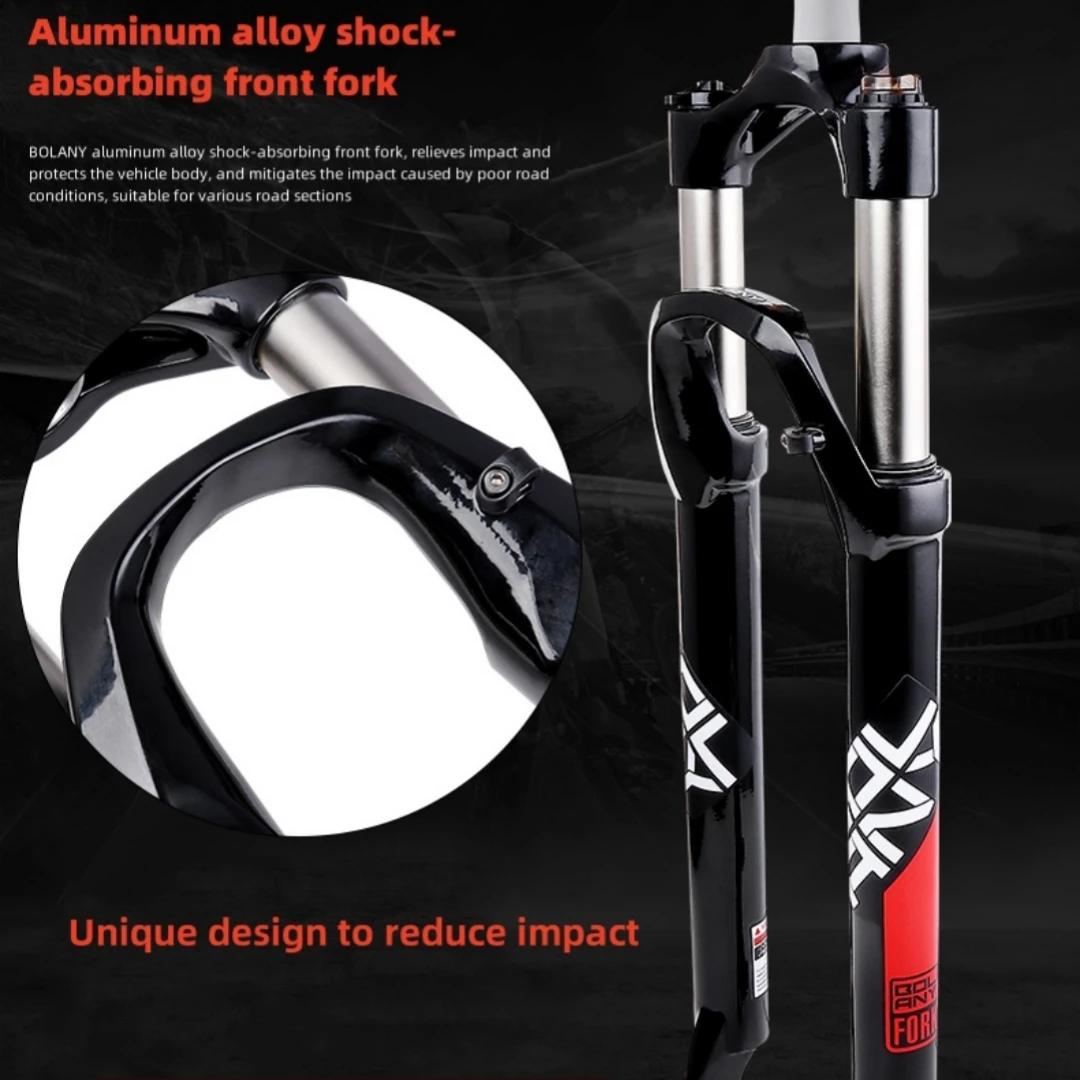 Fourche de vélo Bolany 26/27.5/29" en alliage d'aluminium, fourche à suspension FKM001, tube droit, fourche mécanique, débattement de 105 mm, amortisseur