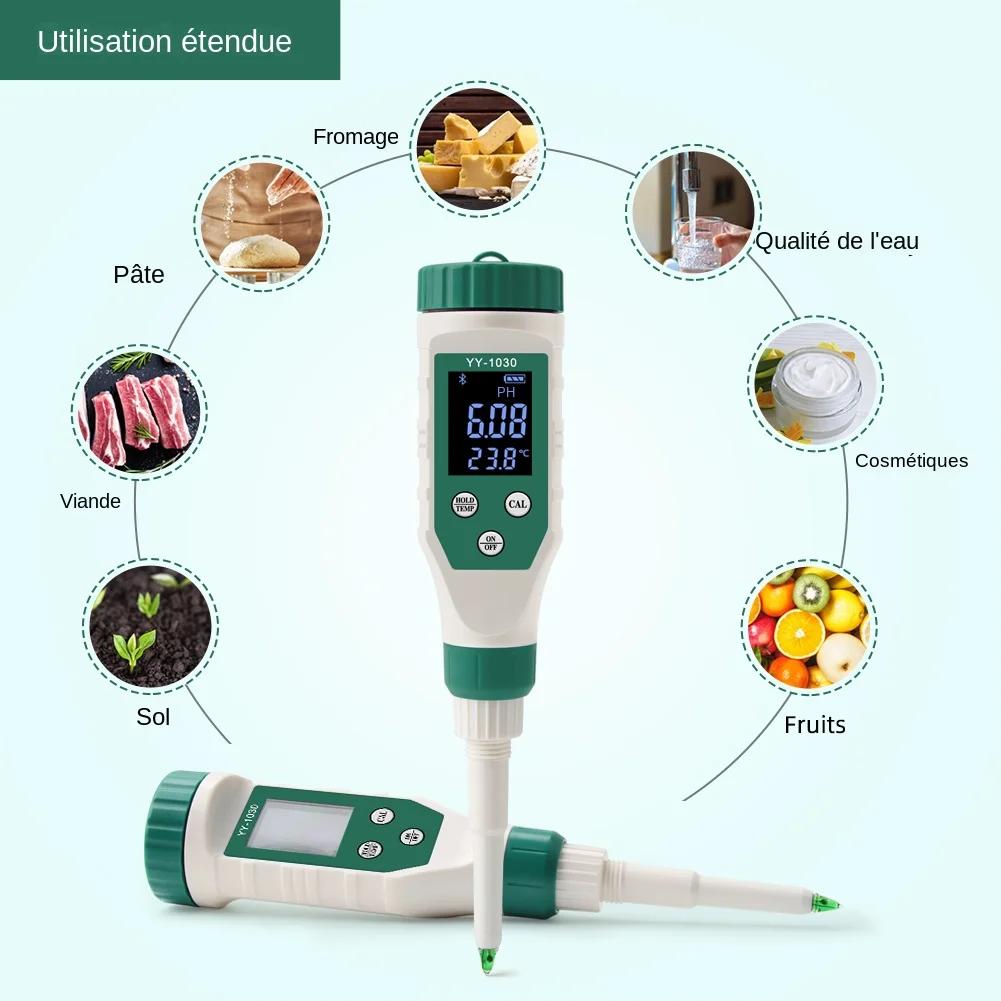 Ph-mètre alimentaire numérique Bluetooth 0.00 ~ 14.00