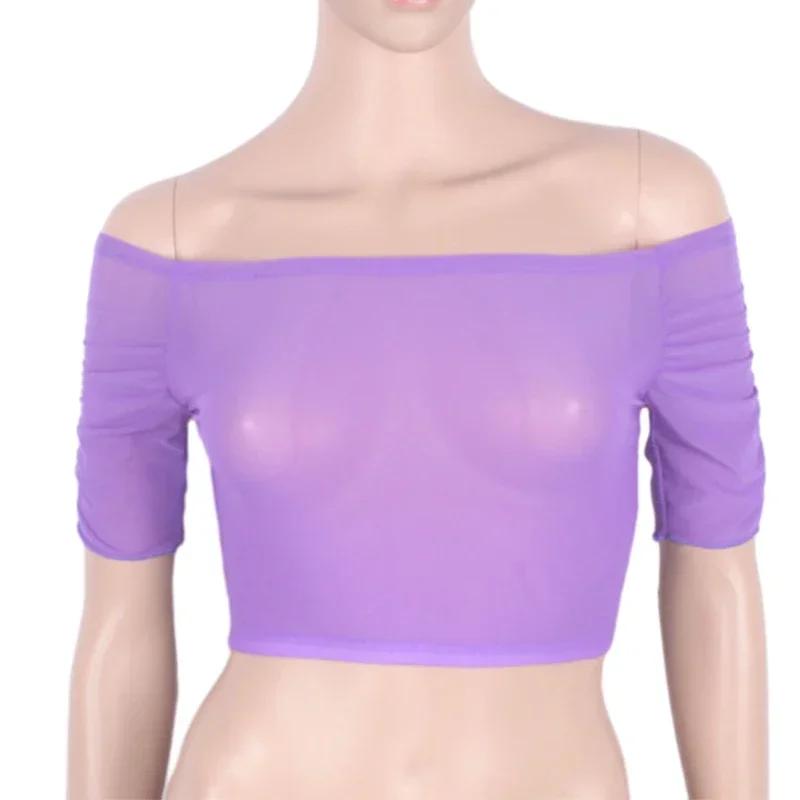 Haut transparent élastique danse ventre femme - Vêtements classe carnaval costumes accessoires
