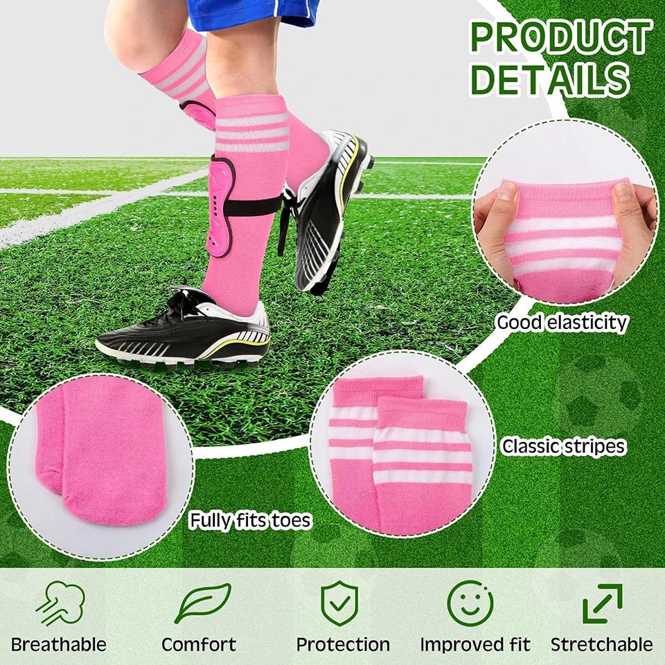 Protège-tibia football Loogdeel avec chaussettes genou anti-collision sport protection mollet