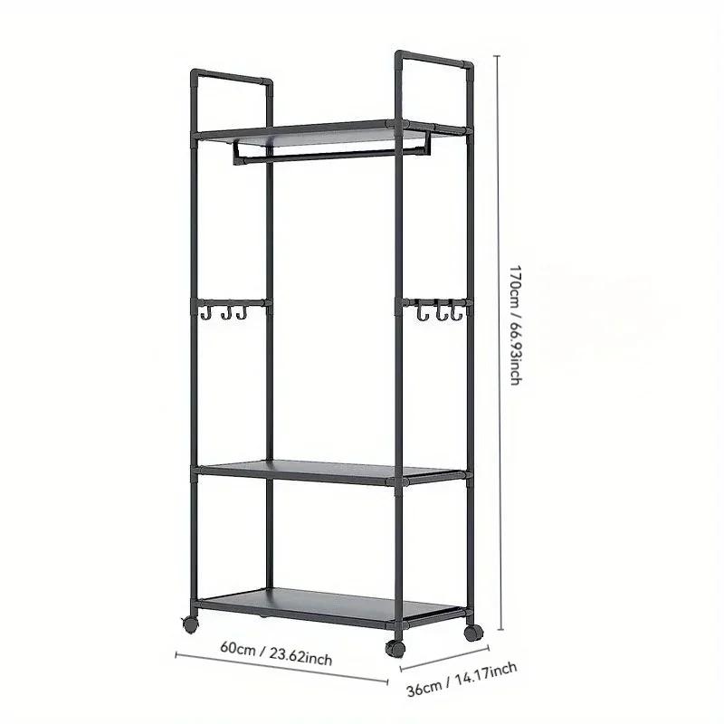 Support de rangement pour vêtements avec roulettes