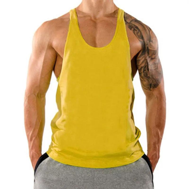 Haut musculation homme 2024 coton dos en Y été - T-shirt entraînement physique confortable