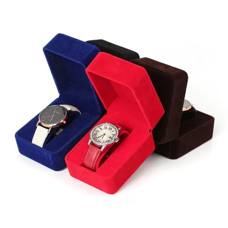 Boîte de montre en velours à coins ronds pour montre connectée