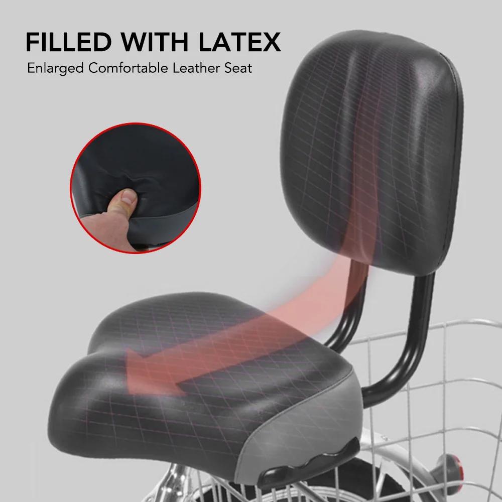 Sièges de vélo confortables pour hommes et femmes, siège de vélo large avec dossier, siège de vélo d'exercice, vélos rotatifs, vélos électriques, tricycle