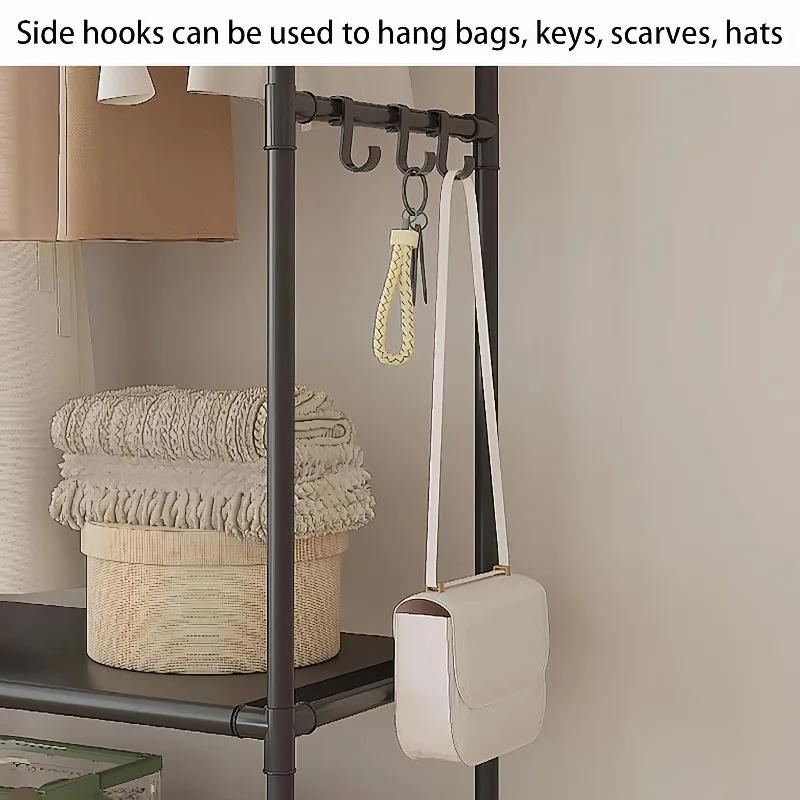 Porte-vêtements sur roulettes pour suspendre les vêtements, porte-vêtements sur pied, porte-vêtements pour suspendre les vêtements, peut contenir des chapeaux, des écharpes et des cravates