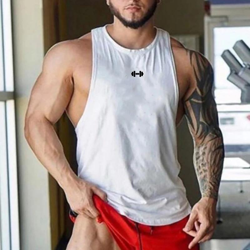 Débardeurs de sport pour hommes en coton respirant pour la gym