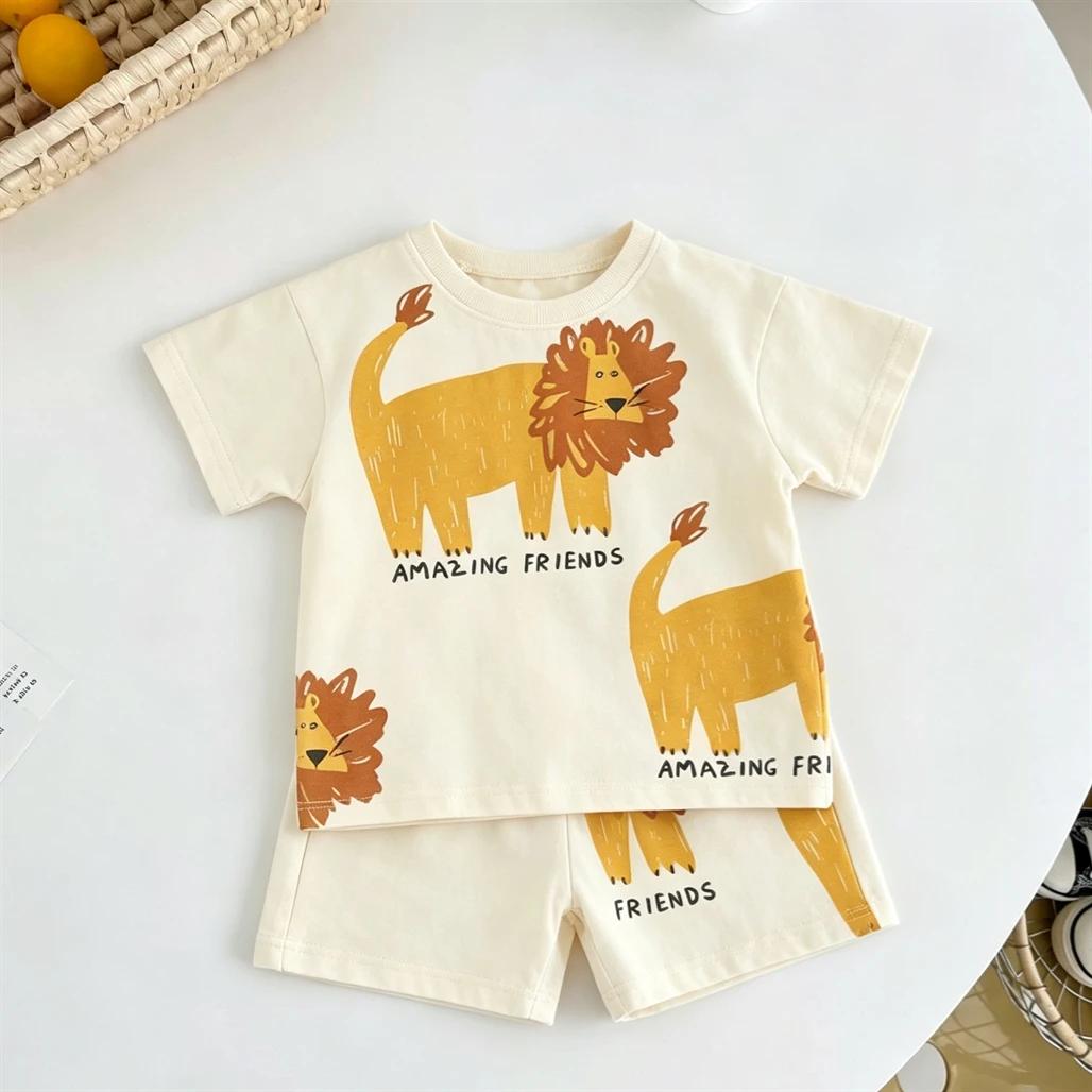 Ensemble de survêtement mode pour enfant : T-shirt noir et short d'été