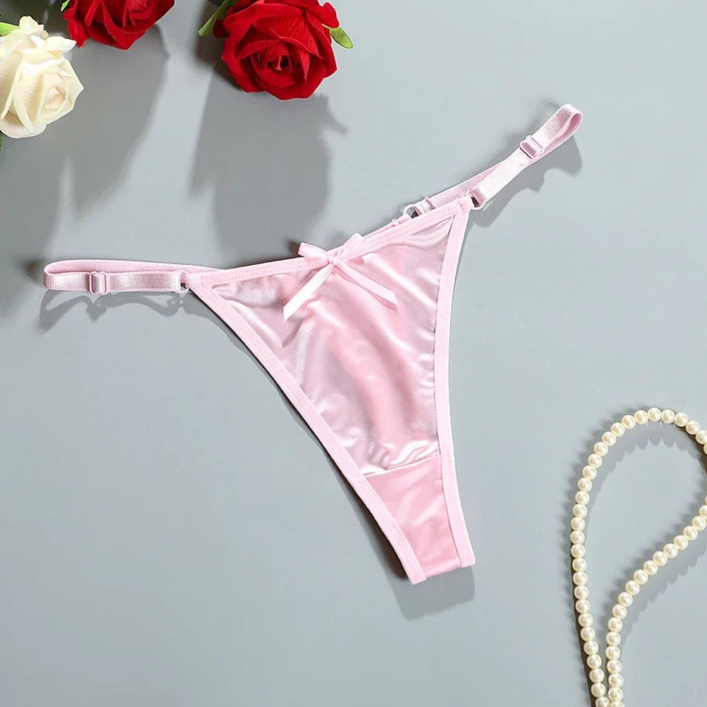 Culottes string sexy en satin doux pour femmes