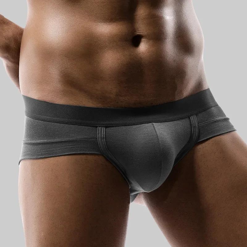 Slips blancs à taille basse pour hommes avec poche en U, sous-vêtements d'été respirants pour jeunes hommes