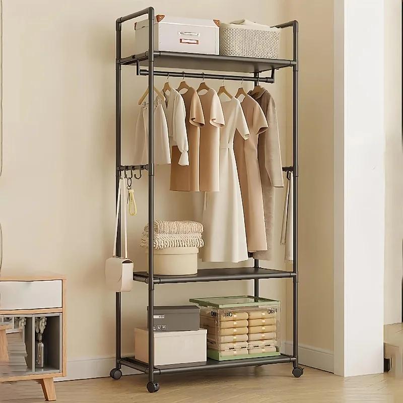 Porte-vêtements sur roulettes pour suspendre les vêtements, porte-vêtements sur pied, porte-vêtements pour suspendre les vêtements, peut contenir des chapeaux, des écharpes et des cravates
