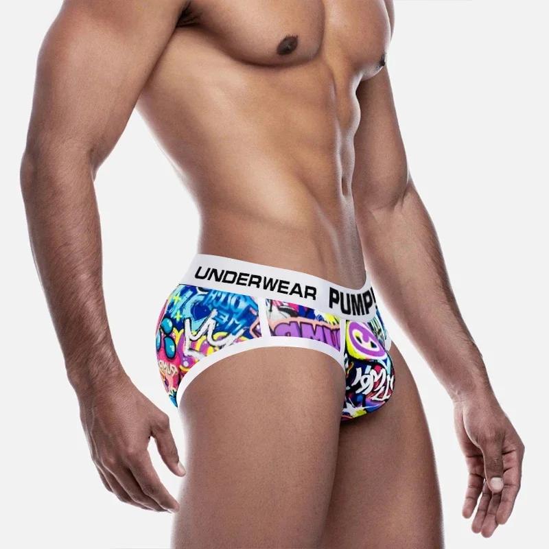 Sous-vêtements d'été pour hommes : Slips à imprimés amusants, caleçons graffiti, jockstraps taille basse, rehausseurs de fesses, sous-vêtements masculins