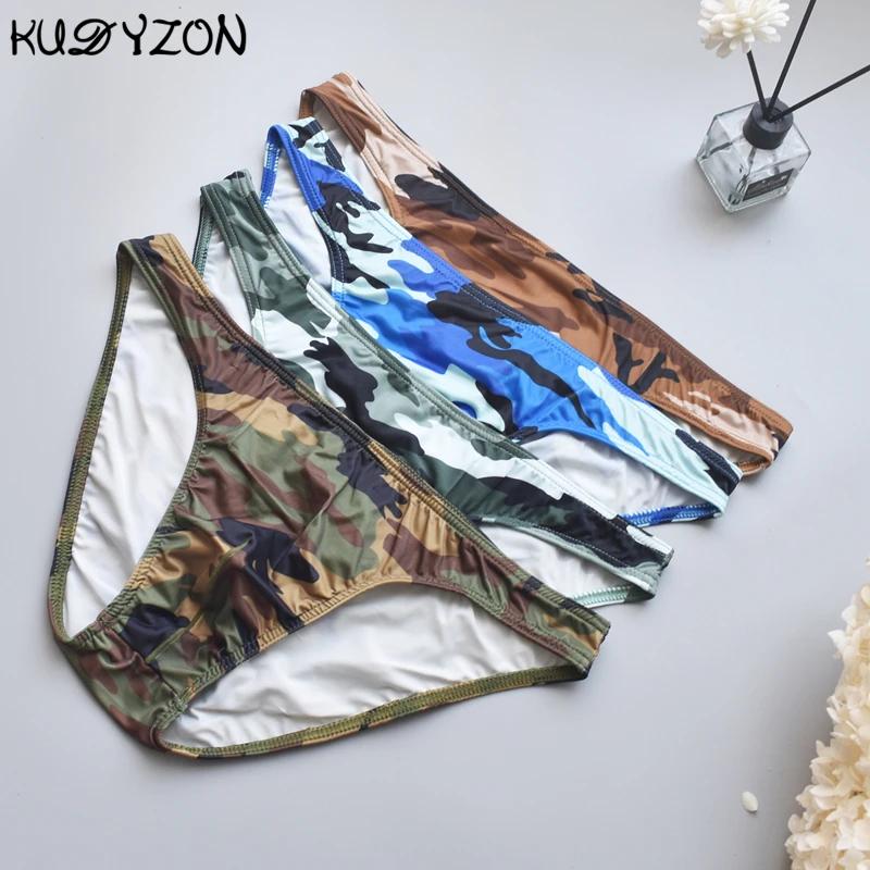 Sous-vêtements pour hommes slips de Camouflage pour hommes Sexy Cuecas Calzoncillos Bikini U poche slips caleçons hommes lingeries respirantes