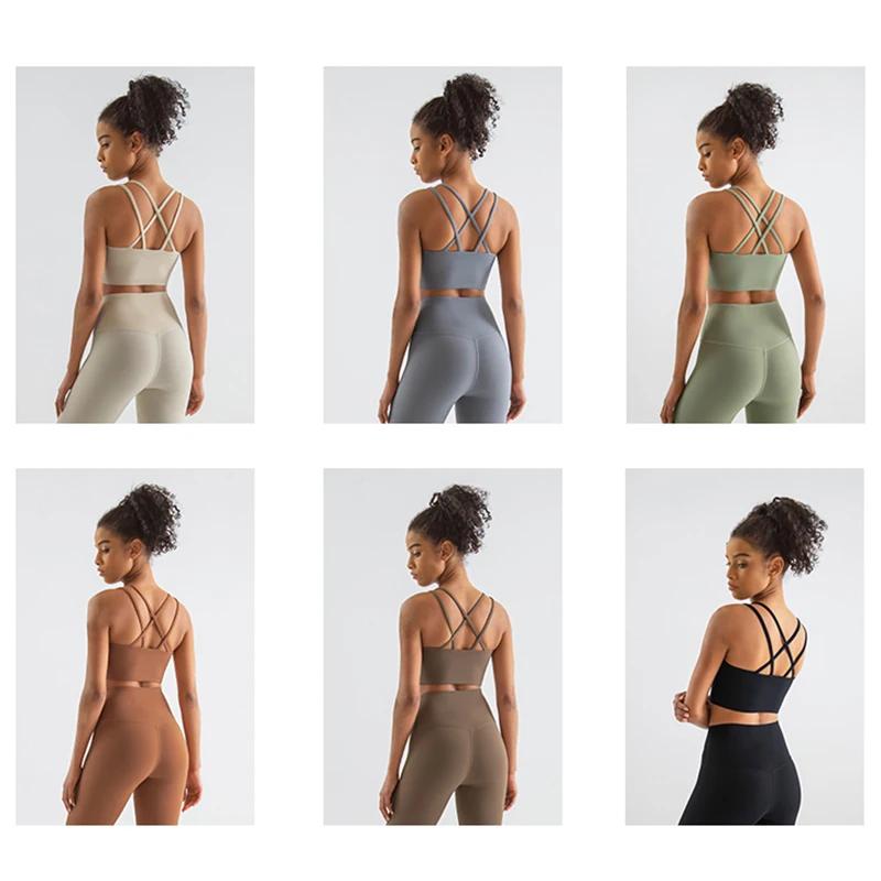 Soutien-gorge de sport SOISOU en nylon pour femme - Élastique et sexy pour yoga et fitness