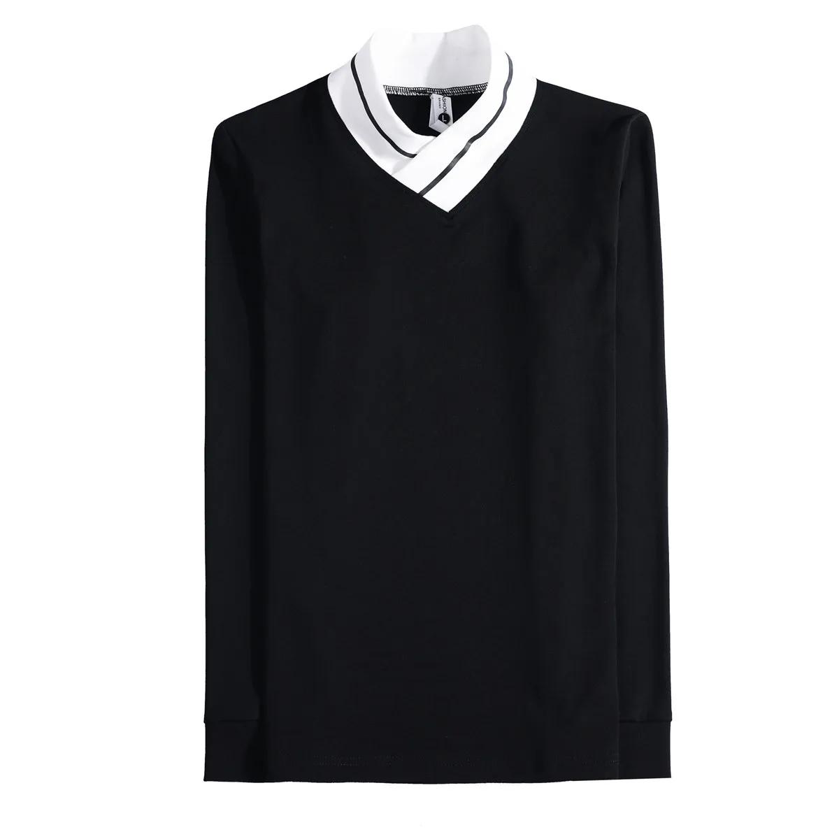 T-shirt élastique homme vêtements 2025 automne hiver nouveau à manches longues hommes T-Shirts coupe ajustée décontracté doux et confortable hauts T-Shirts