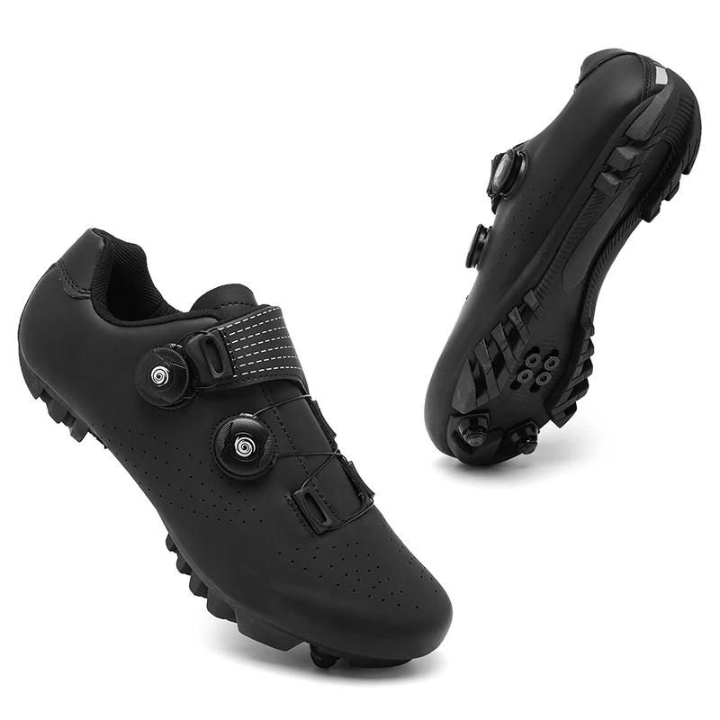 Chaussures cyclisme homme femme VTT - Pédales autobloquantes légères route neuves unisexes