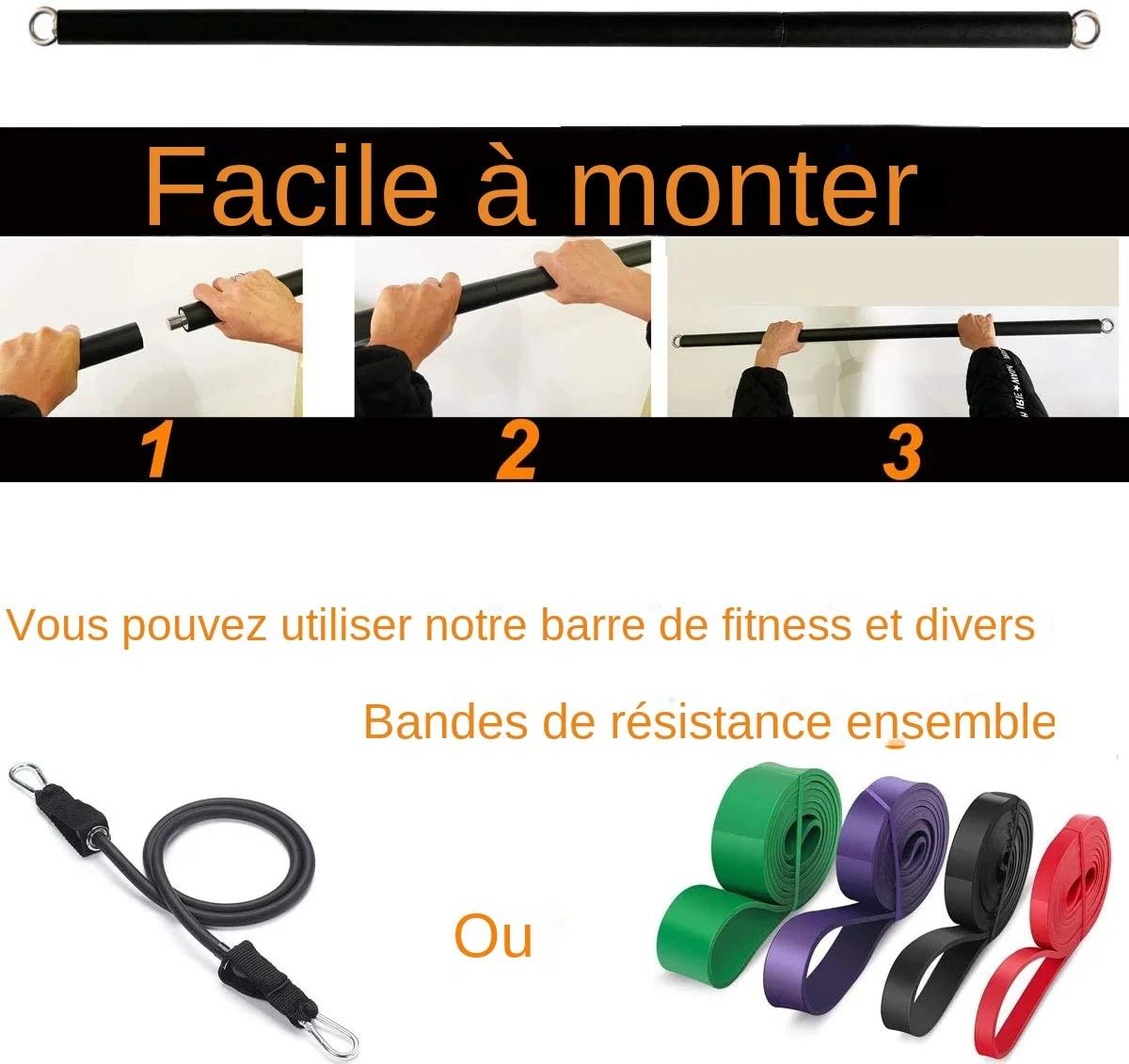 Barre d'entraînement s'adapte à toutes les bandes de résistance avec clip