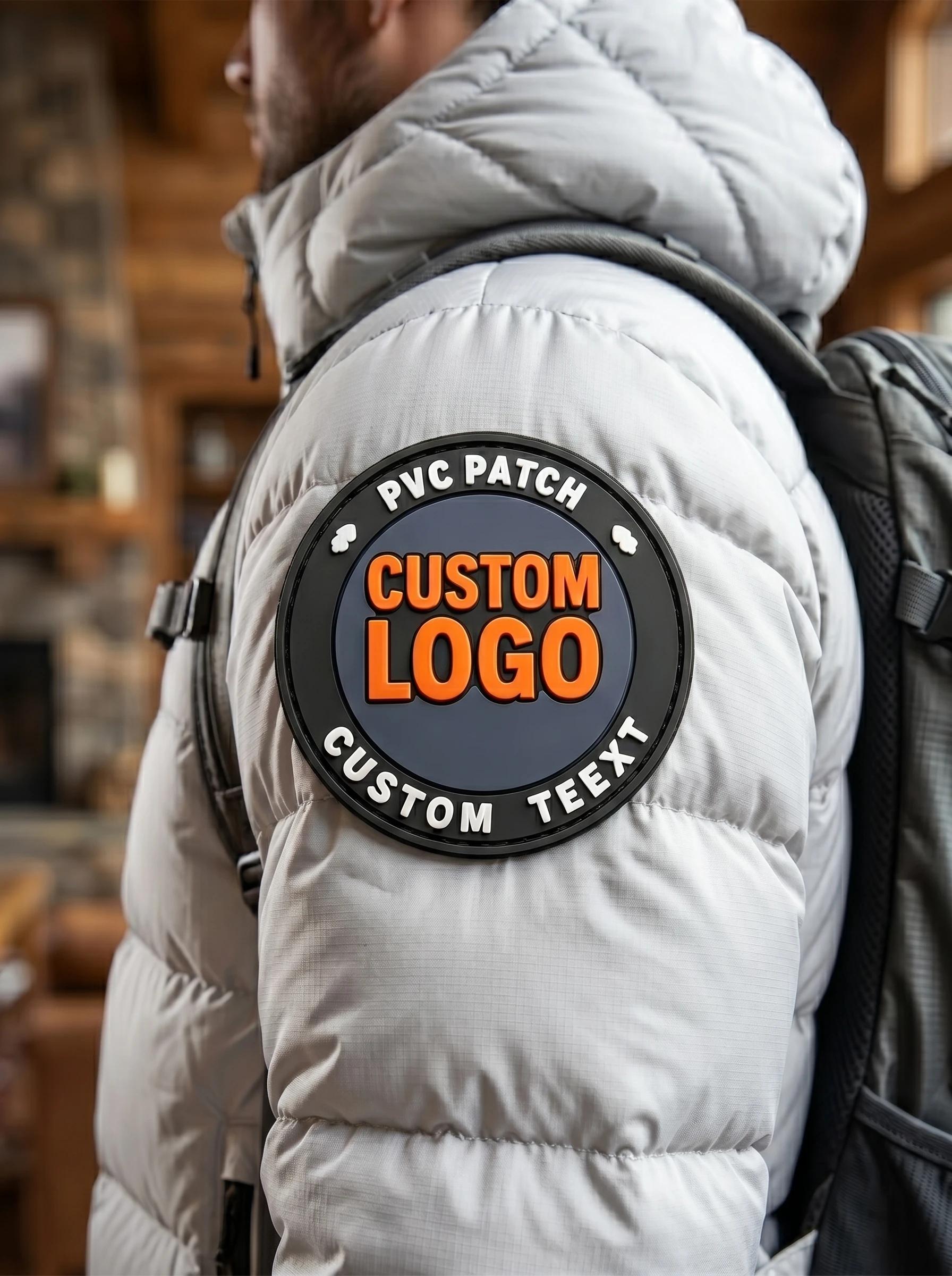 Patch en PVC personnalisé avec logo, patch 3D thermocollant, appliques autocollantes, badge en PVC pour chapeau, fermeture à boucle et crochets