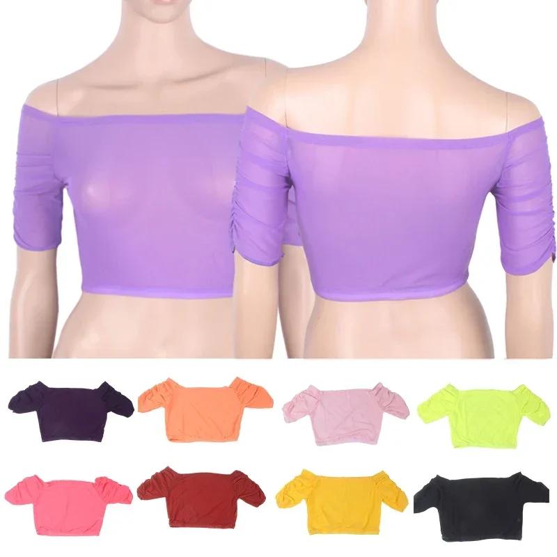 Haut transparent élastique danse ventre femme - Vêtements classe carnaval costumes accessoires