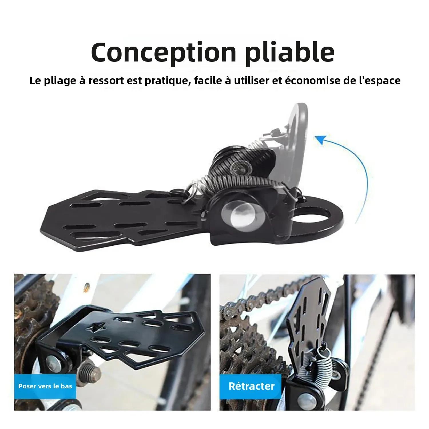 Repose-pieds de moto pliable pour vélo et vélo électrique – Design peu encombrant et antidérapant pour plusieurs modèles, compact et miniature