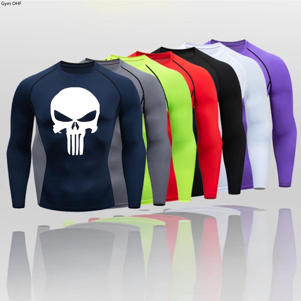T-shirt compression homme coupe sèche - Fitness gym football - Rashguard extensible musculation