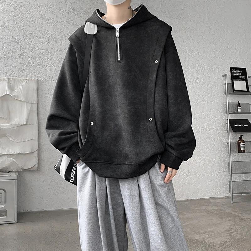M-XXXXXL grande taille sweats à capuche de travail pour hommes décontracté Streetwear sweat à capuche imprimé sweat-shirt vêtements de travail 1/4 fermeture éclair automne printemps vêtements