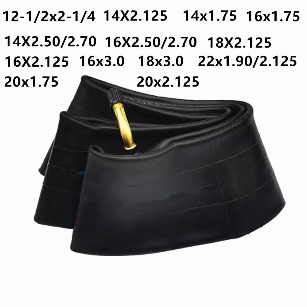12 14 16 18 20 22 pouces pneus de vélo électrique 14X2.50 chambre à air en caoutchouc de vélo 1.75/2.125/2.5/2.7/2.125 3.0 pneus de vélo électrique