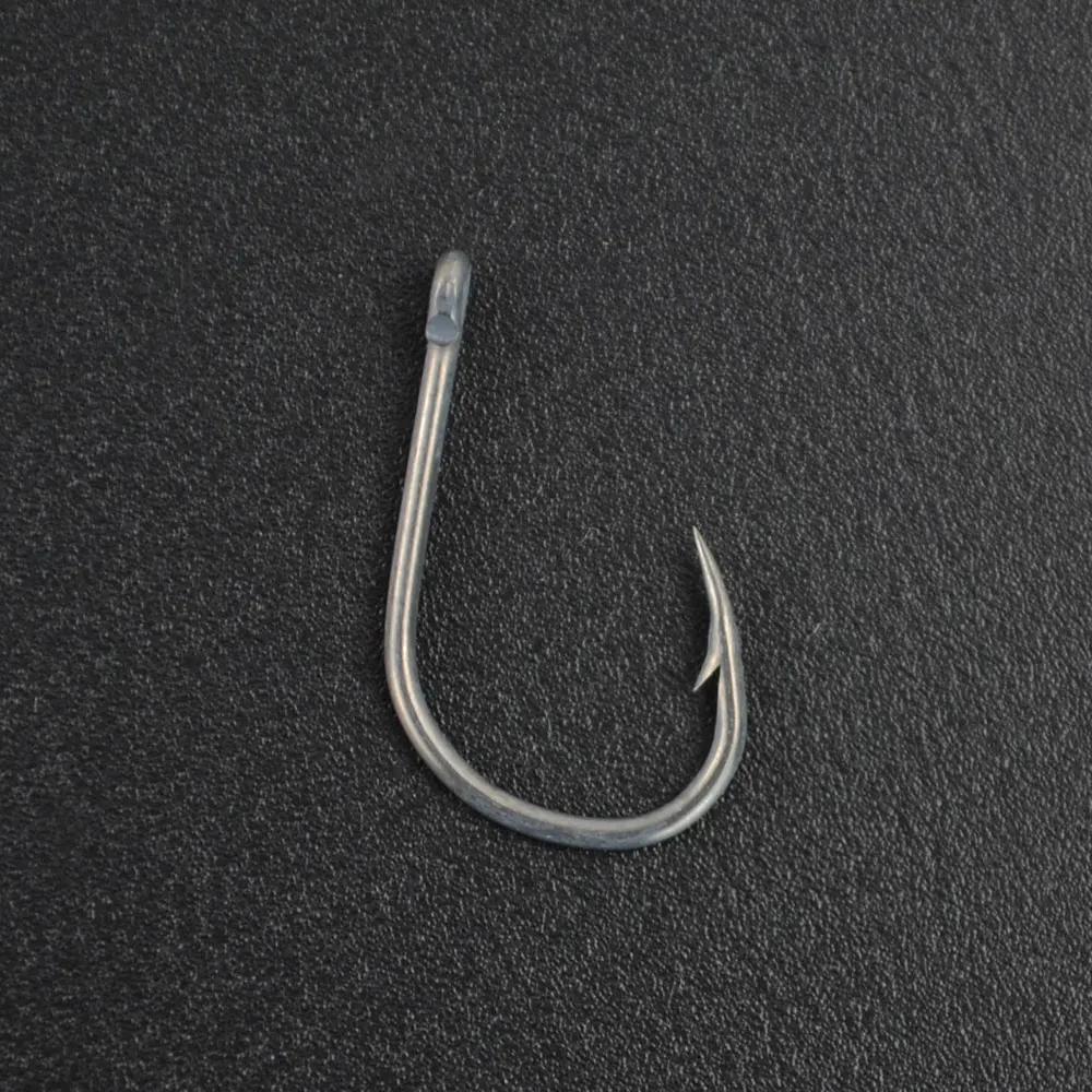 Hirisi 50 Pièces Hameçons de pêche carpe à revêtement barbelé avec oeil Conception au Japon en acier à haute teneur en c