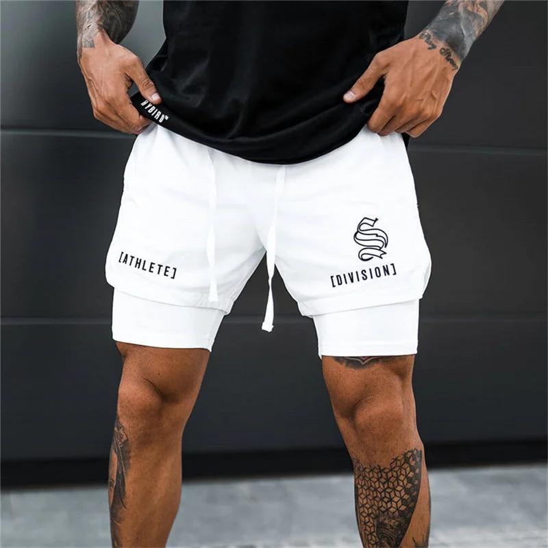 Shorts sport 2 en 1 hommes course fitness design double pont séchage rapide gym pour entraînement intense occasions spéciales