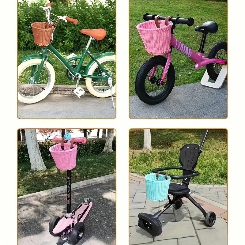 1 panier de vélo, panier de rangement de style tressé