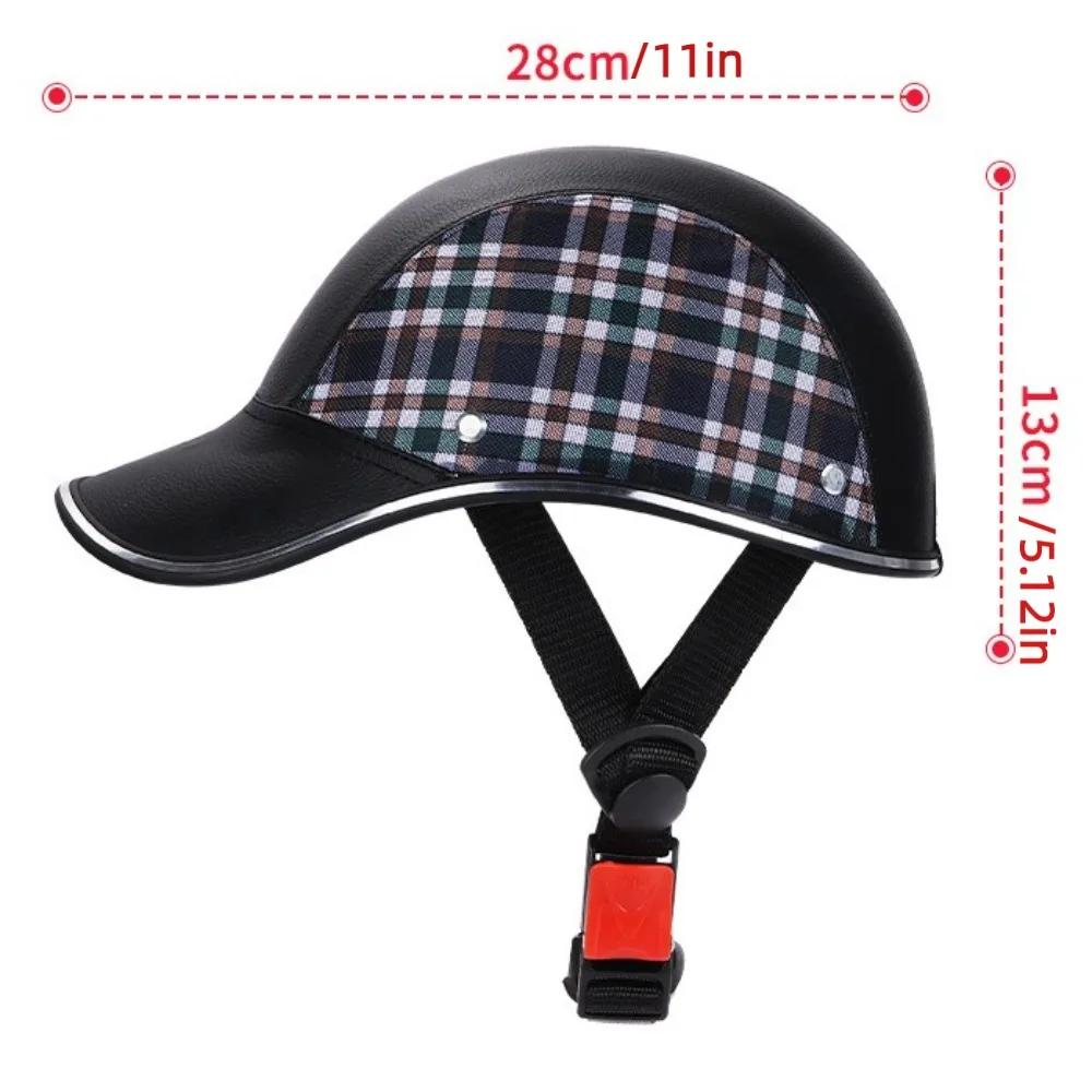 Casque de vélo léger style casquette de baseball, casque de moto rigide de sécurité, demi-casque anti-UV pour cyclisme, casque de motard