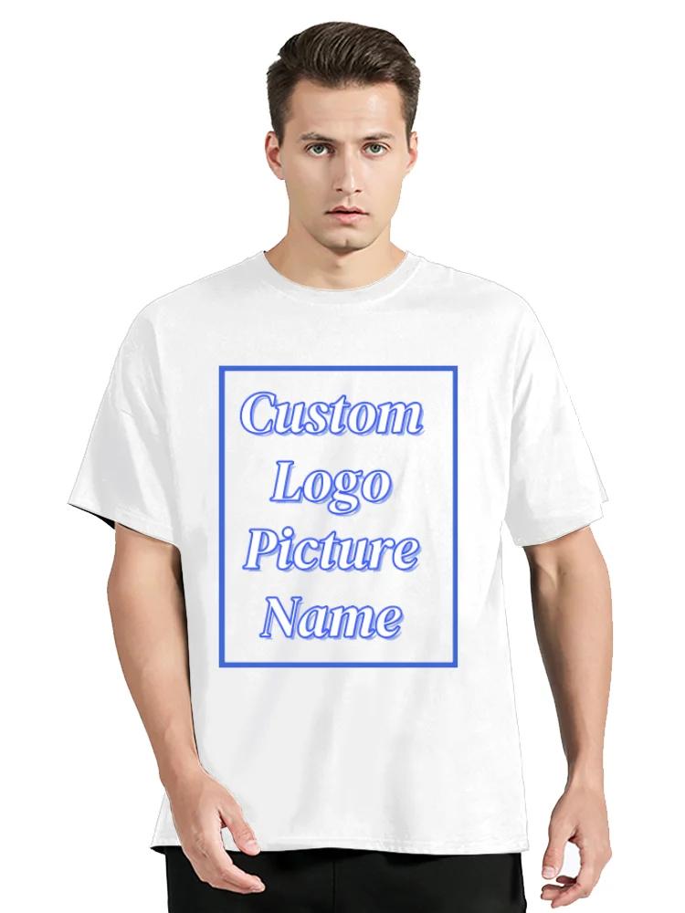 T-shirt personnalisé pour hommes T-shirt en coton chemise personnalisée faites votre conception Logo texte hommes femmes concevoir votre cadeau T-shirt cadeau