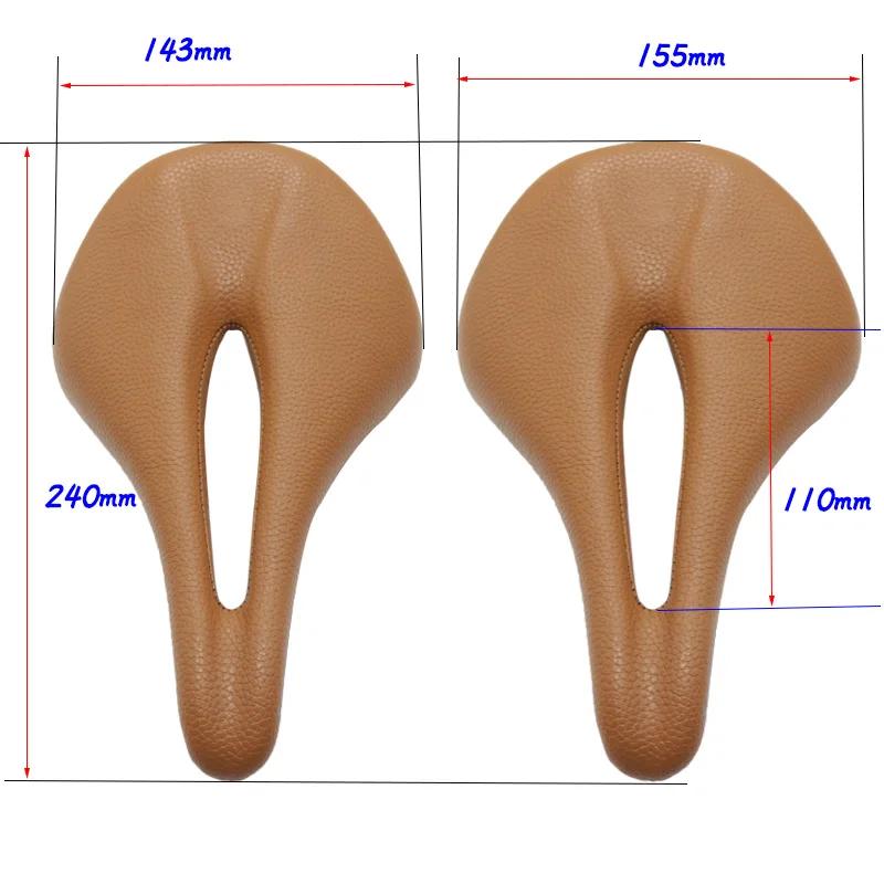 Selle de vélo selle en carbone vtt/route 143/155MM coussins en carbone en cuir Super léger Rails en carbone siège de vélo pièces de siège de vélo