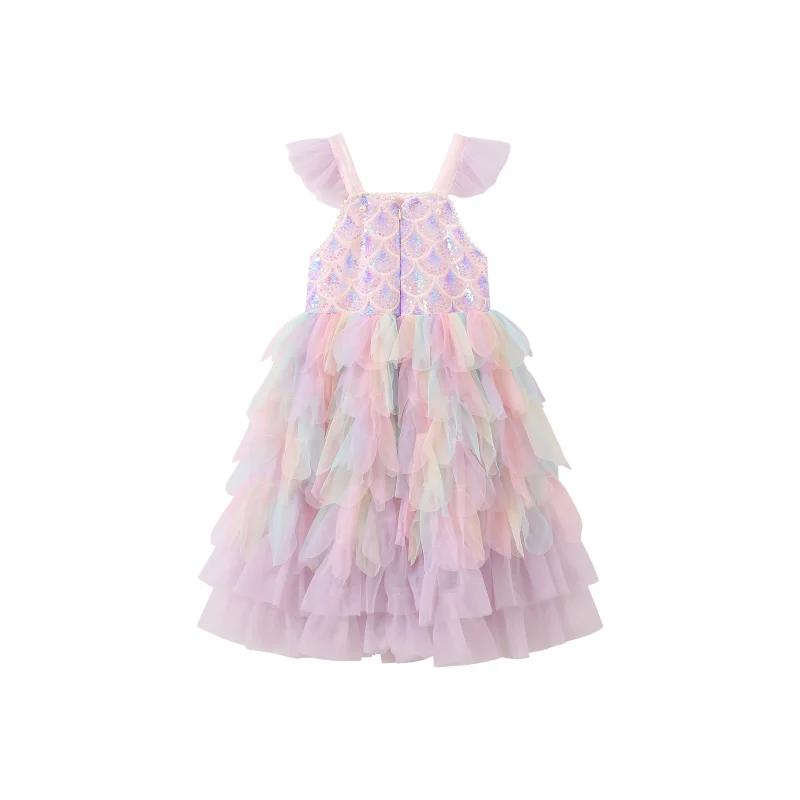 Une robe de sirène douce et adorable pour filles en violet clair