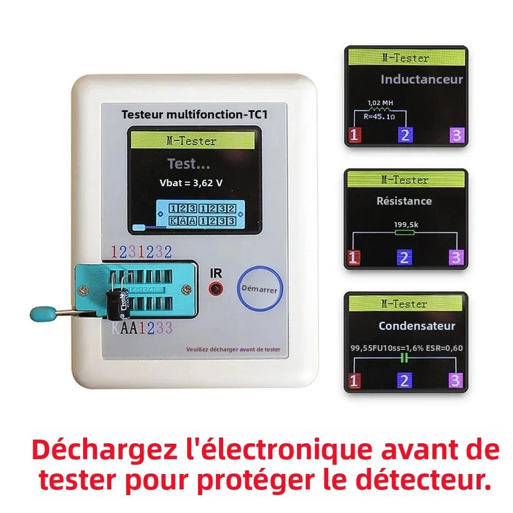 LCR TC1 1.8 "TFT LCD affichage multimètre Transistor testeur Diode Triode condensateur résistance Test mètre MOSFET NPN