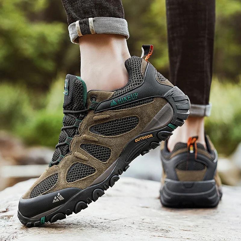 Chaussures randonnée homme HIKEUP antidérapantes - Sneakers montagne résistantes pour escalade et chasse