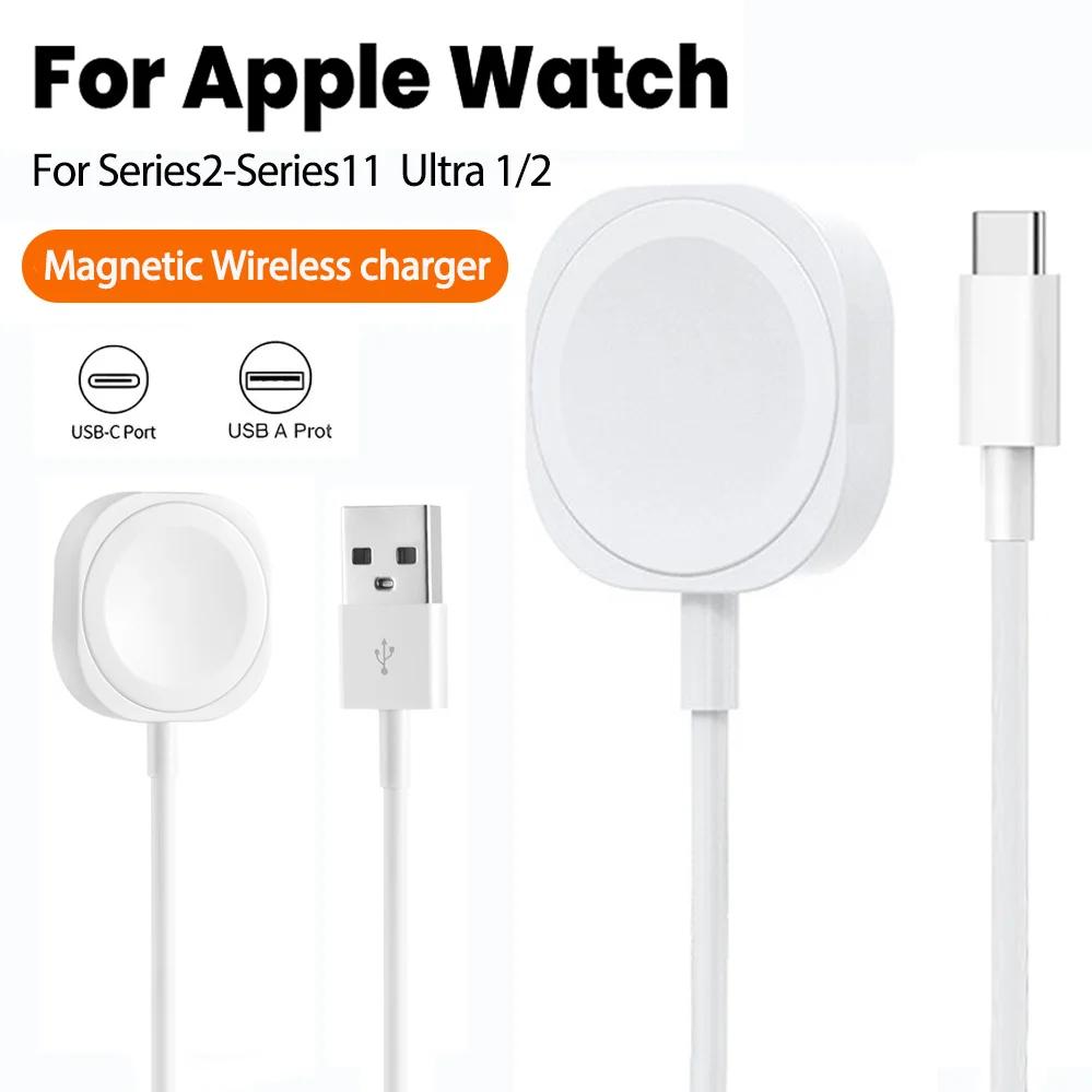 Câble de chargeur de montre 1M, pour Apple Watch 11 10 9 8 7 6 5 4 3 2 Series SE Ultra Edition USB/Type-C, chargeur magnétique sans fil iWatch