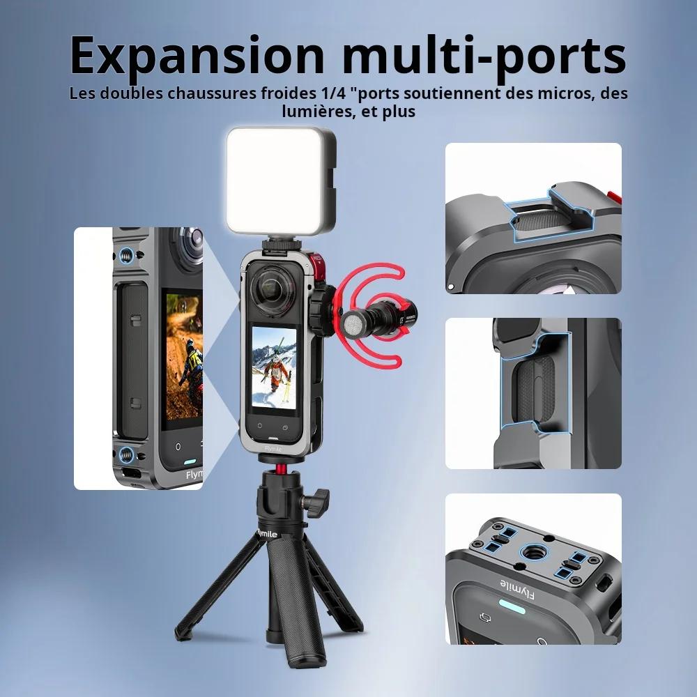Flymile X5 Cage – Boîtier de protection métallique pour Insta360 X5