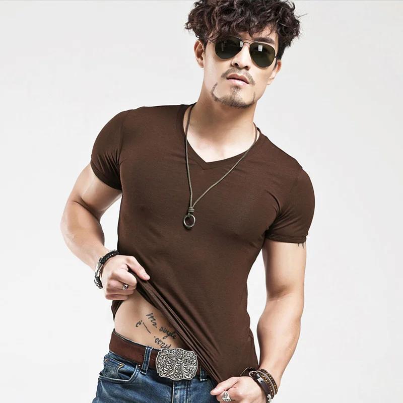 Nouveau T-shirt Homme 2026 – Col en V – Idéal pour le Fitness – Hauts et Vêtements pour Hommes