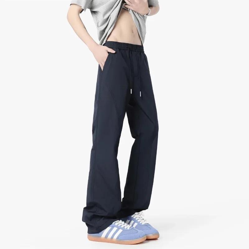 Pantalon de jogging large pour homme, léger, taille élastique, décontracté