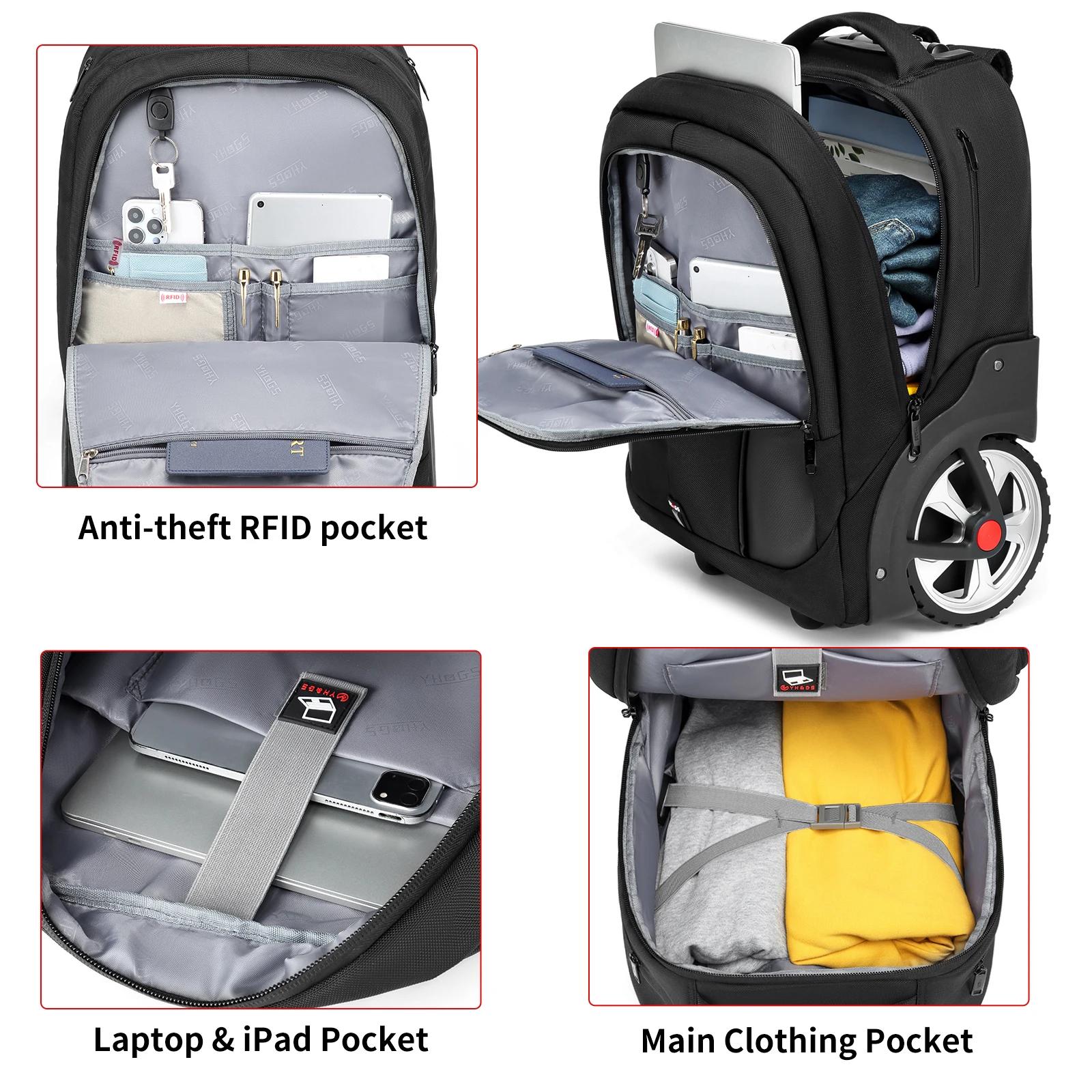 Sac à dos à bagages roulants de 20 pouces avec roulettes