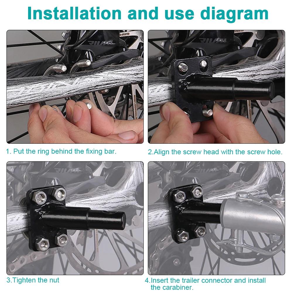 Coupleur de fixation de remorque de vélo, attelage de remorque de vélo, coupleur de remorque de chargement de vélo pour remorques pour enfants et la plupart des vélos